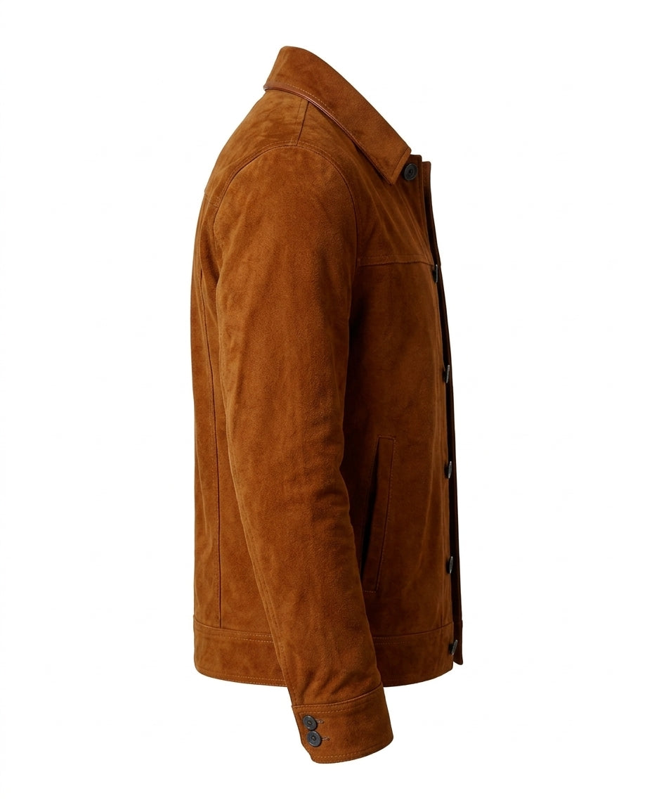 Men's Brown Suede Leather Jacket