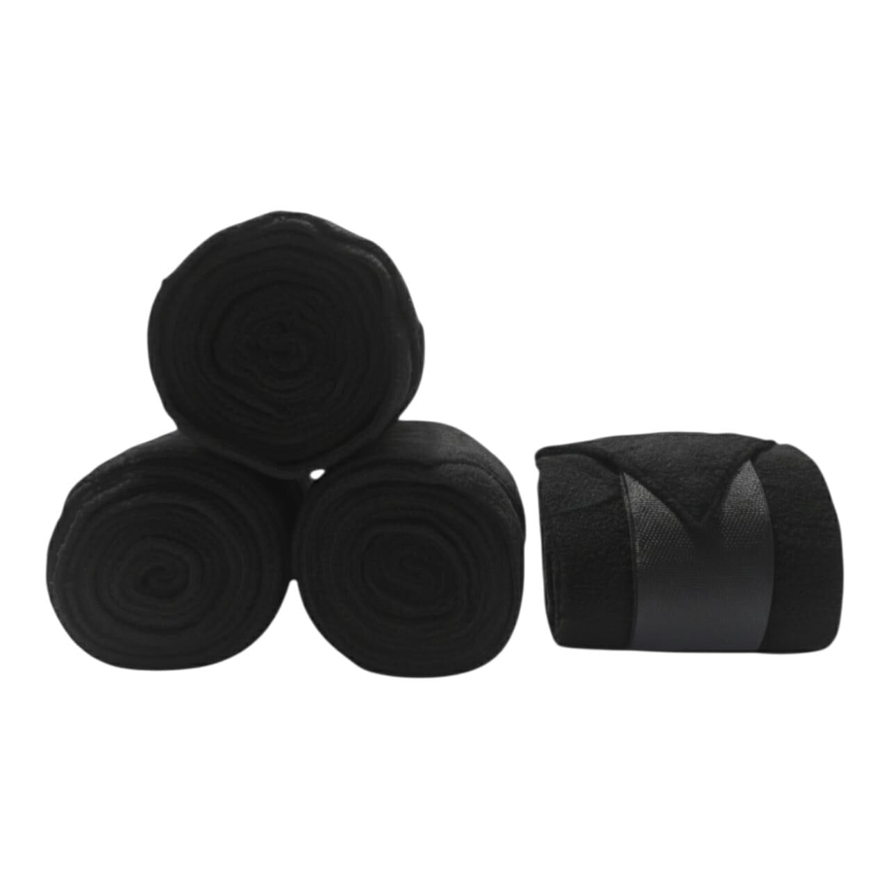 Black Fleece Horse Polo Wraps - Set of 4