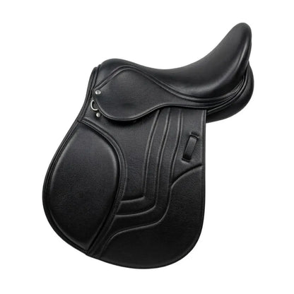 Black Leather English Jumping Saddle