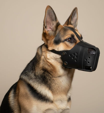Premium Leather Padded Dog Muzzle