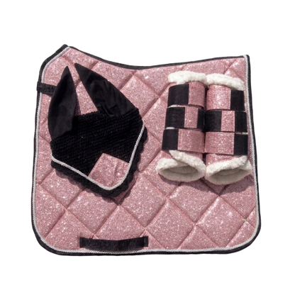 Glitter Saddle Pad Set with Matching Ear Bonnet & Brushing Boots