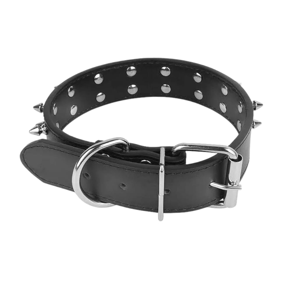 Spiked Leather Dog Collar – Heavy-Duty & Stylish