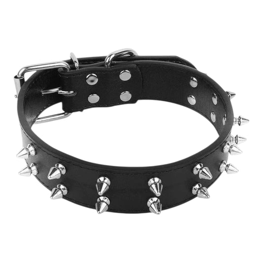 Spiked Leather Dog Collar – Heavy-Duty & Stylish