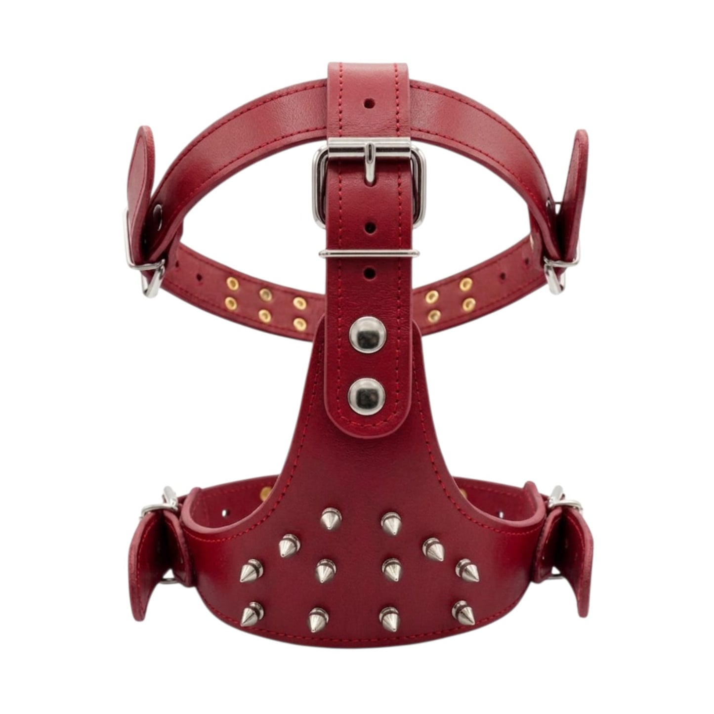Leather Studded Dog Harness – Heavy Duty Adjustable Harness for Large & Strong Dogs