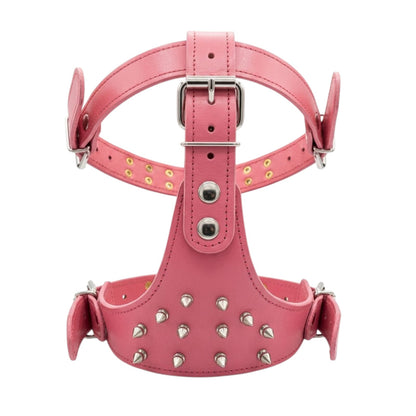 Leather Studded Dog Harness – Heavy Duty Adjustable Harness for Large & Strong Dogs