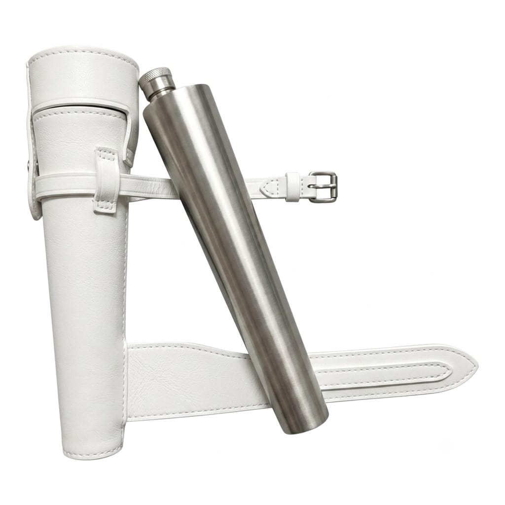Leather Riding Hip Flask Holder with Stainless Steel Flask