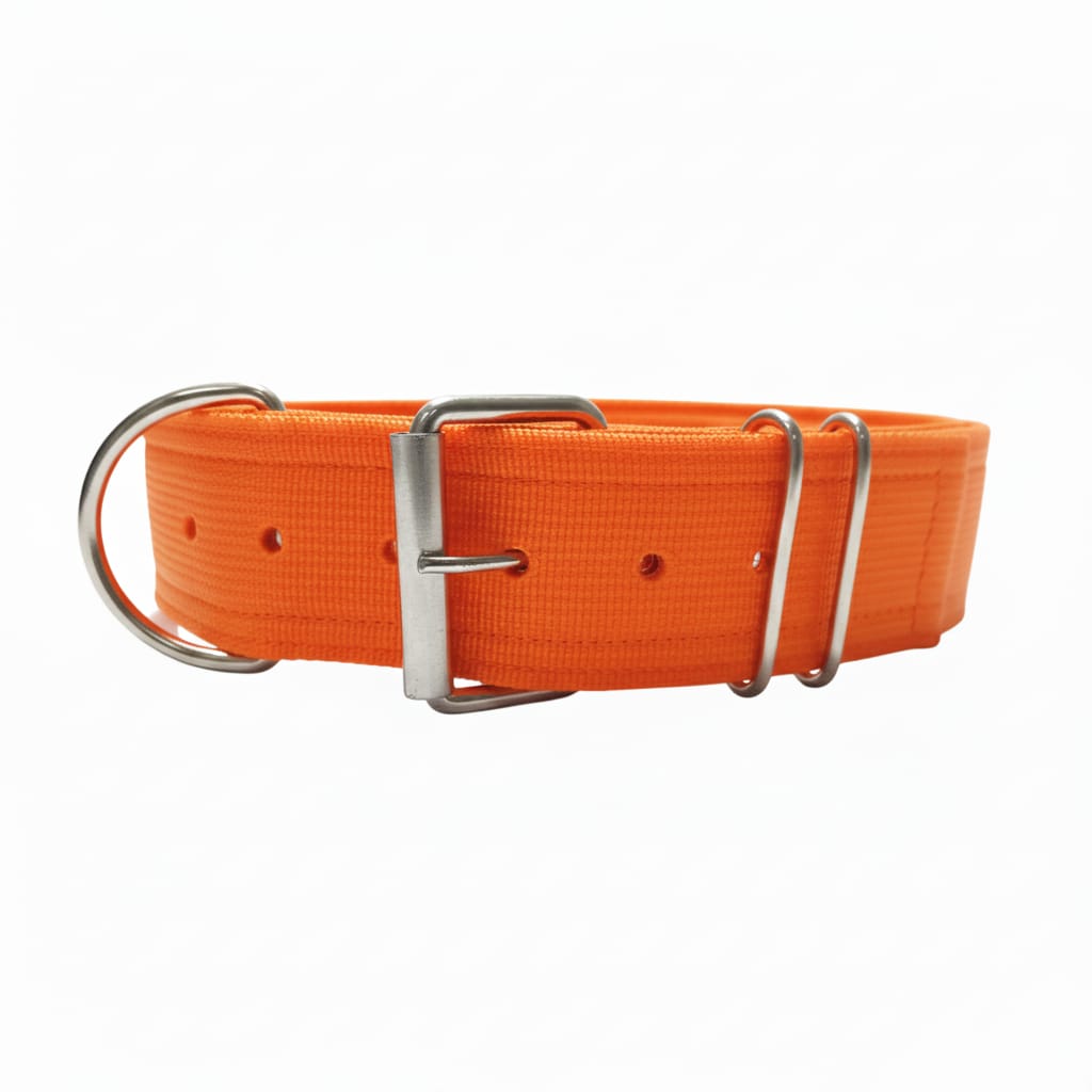 Heavy-Duty Nylon Dog Collar with Custom Name Velcro Patch – Durable & Secure