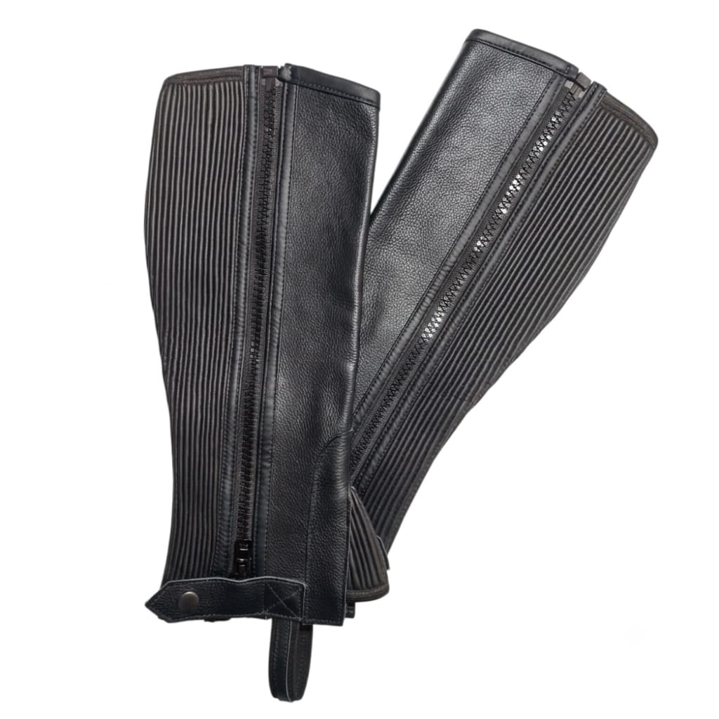 Leather Half Chaps – Horse Riding Chaps with Rear Zip