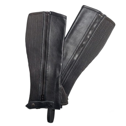 Leather Half Chaps – Horse Riding Chaps with Rear Zip