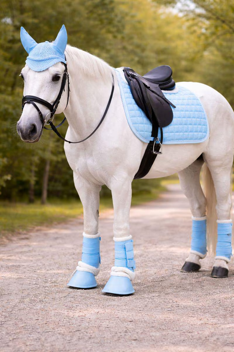 Matching Horse Tack Set – Quilted Saddle Pad, Brushing Boots, Bell Boots, Ear Bonnet & Bandages