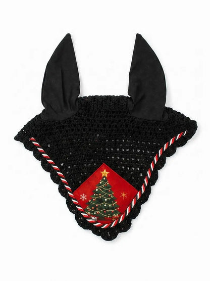 Santa Claus Christmas Horse Saddle Pad & Ear Bonnet Set – Holiday Equestrian Tack