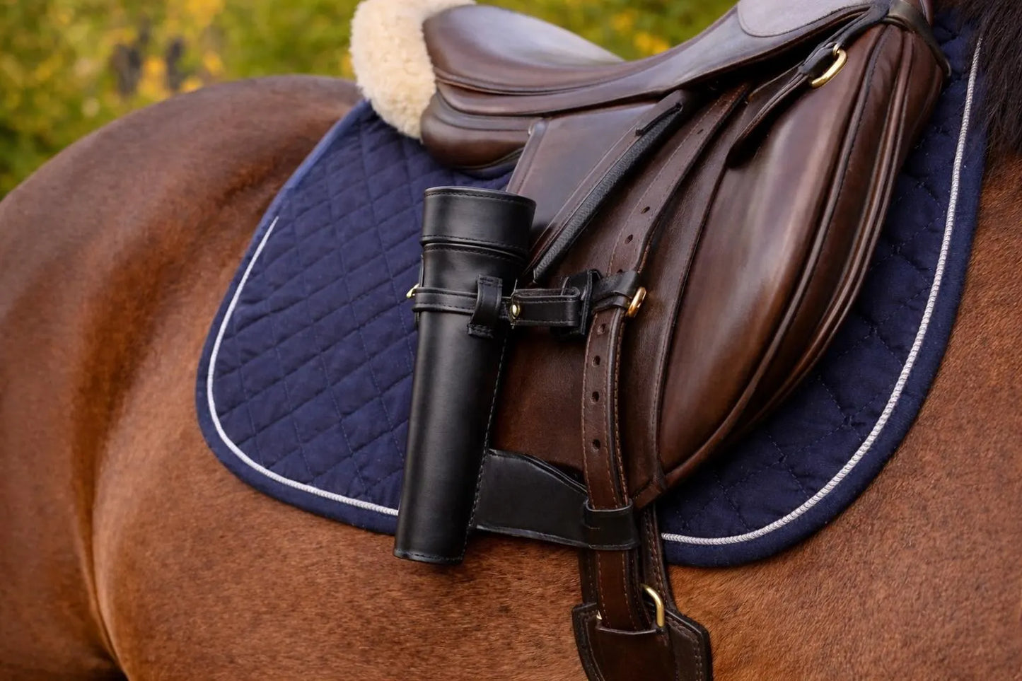 Leather Riding Hip Flask Holder with Stainless Steel Flask