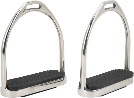 Stainless Steel Safety Horse Stirrups with Rubber Grip | English Riding Saddle Irons for Equestrian Training