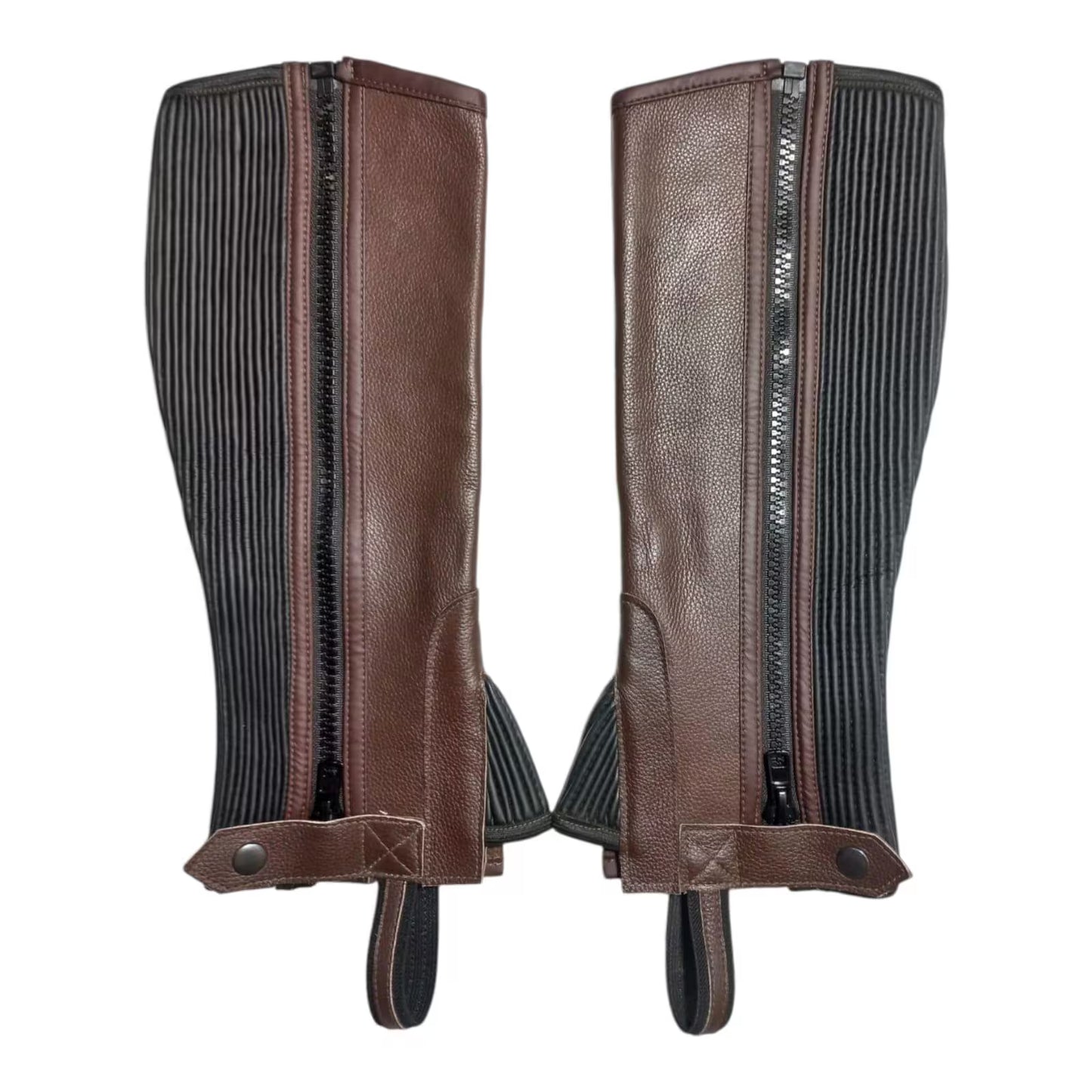 Leather Half Chaps – Horse Riding Chaps with Rear Zip