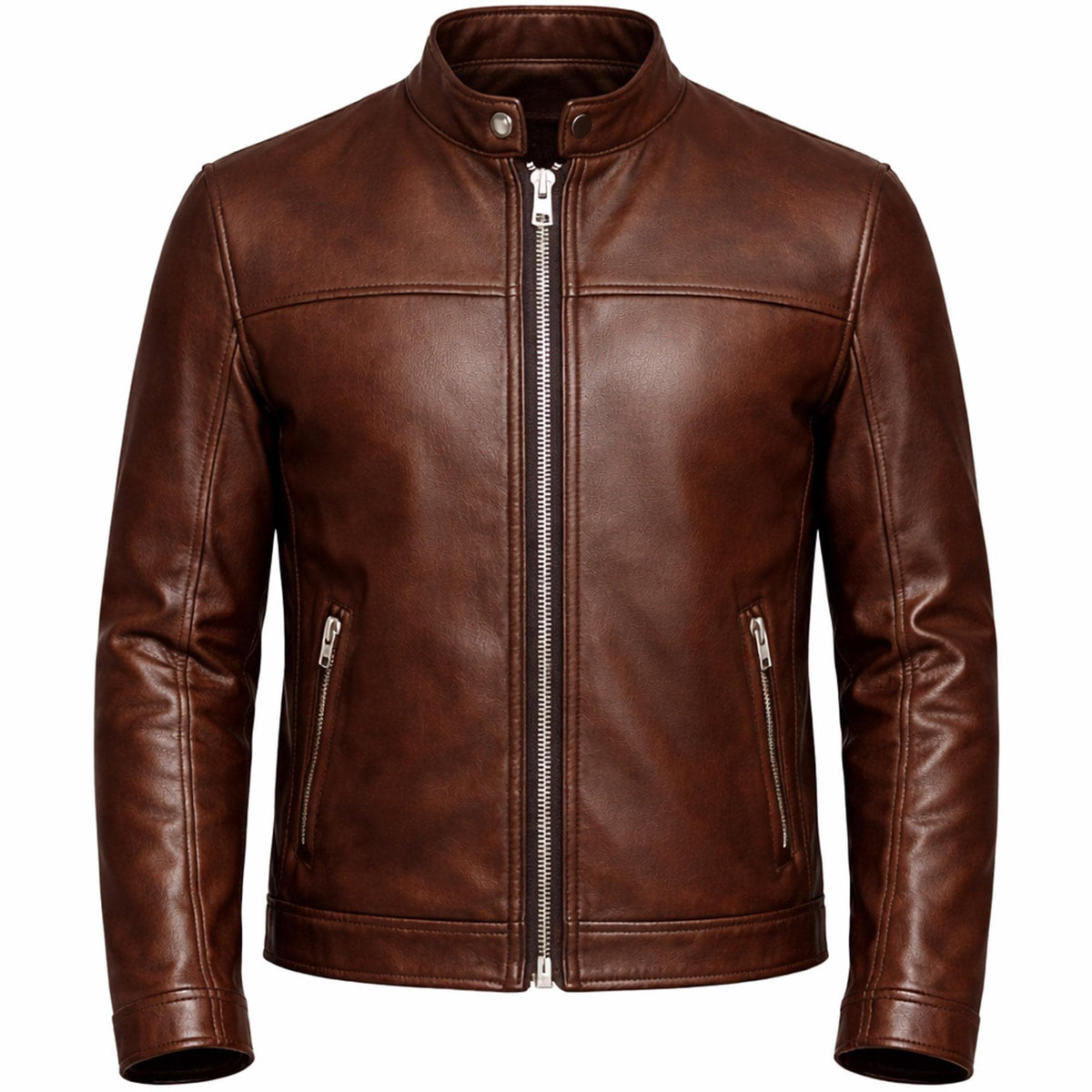Men's Premium Black Leather Café Racer Jacket