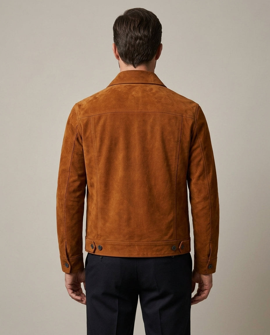 Men's Brown Suede Leather Jacket
