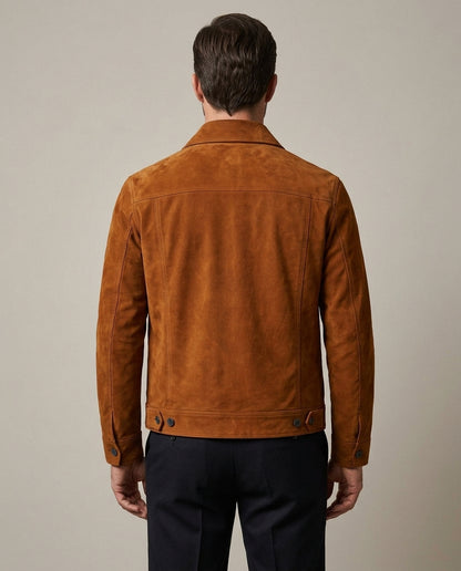 Men's Brown Suede Leather Jacket