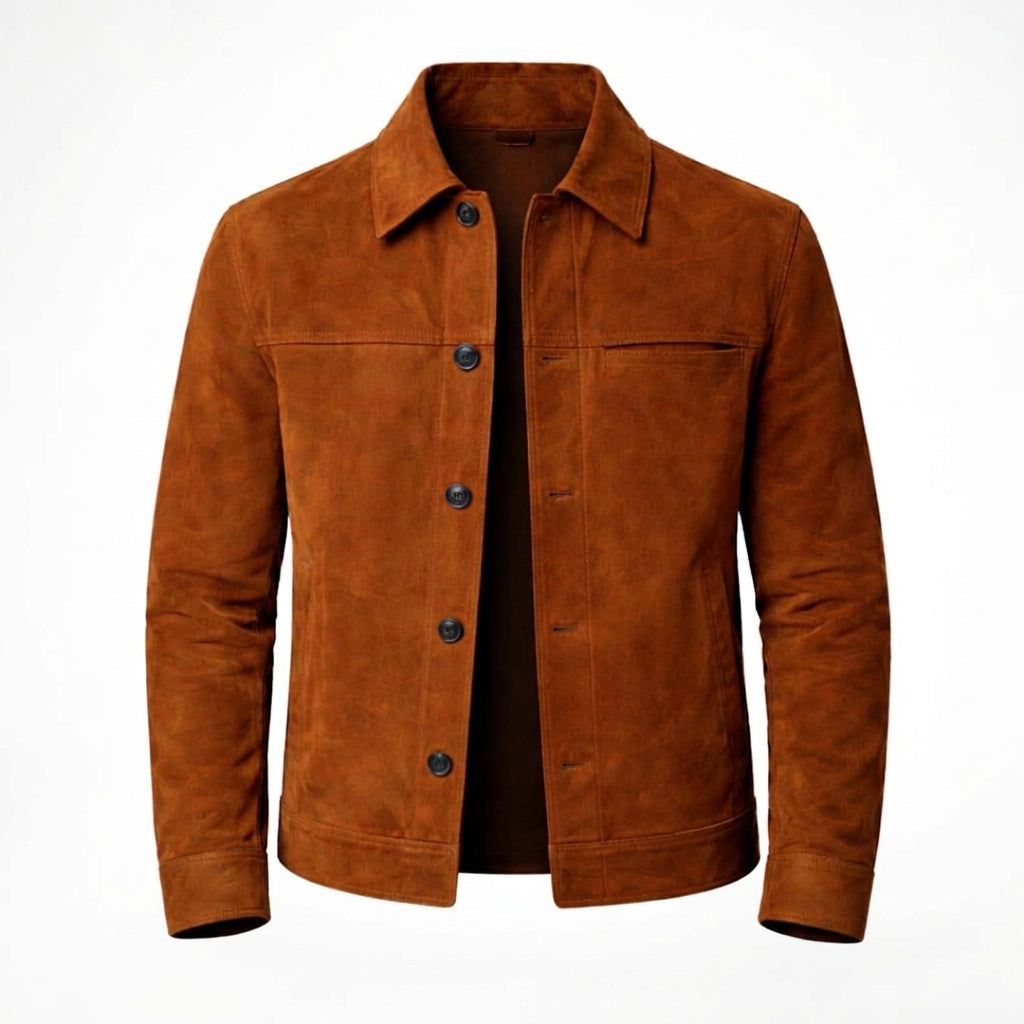 Men's Brown Suede Leather Jacket