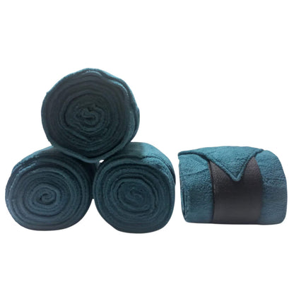Teal Fleece Horse Polo Wraps -  Set of 4