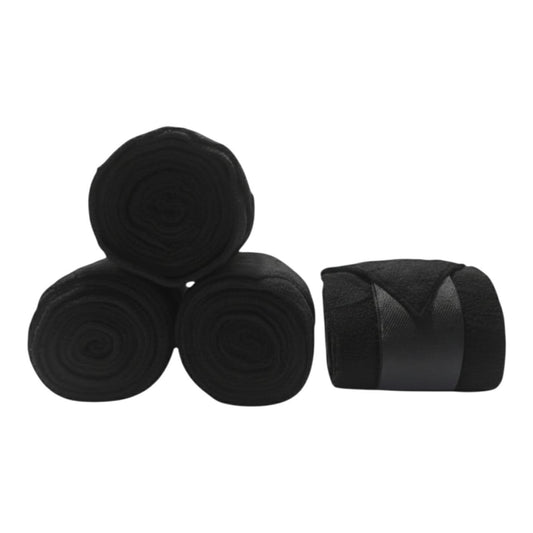 Black Fleece Horse Polo Wraps -  Set of 4
